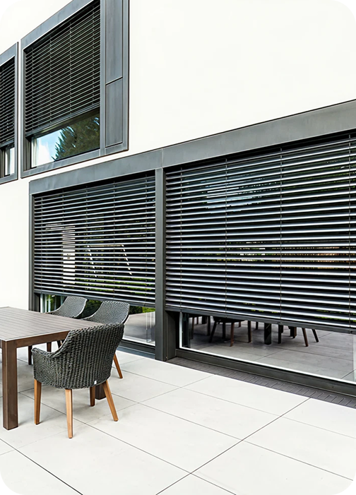 Melbourne home with roller shutters
